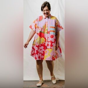 Nettle Studios | Size OS Collared Swing Dress in Tutti Frutti